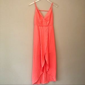 Boutique | Pink maxi dress with high slit